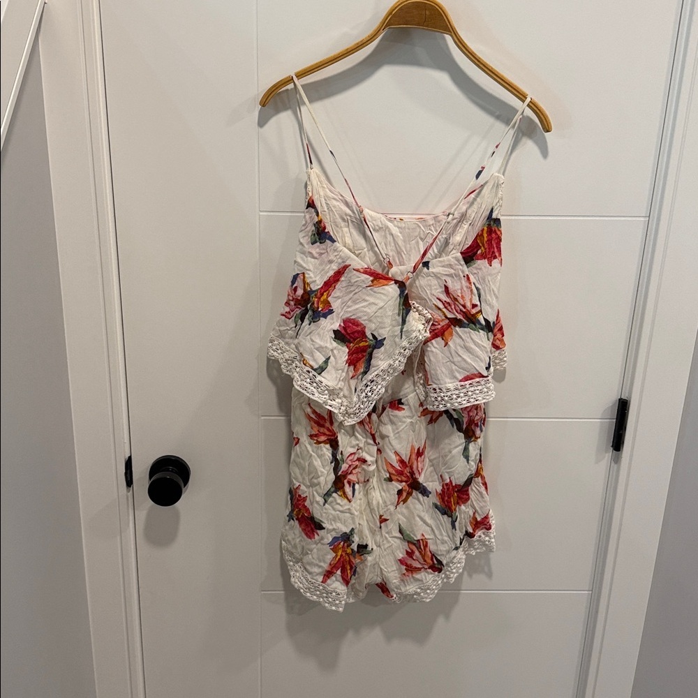 Abercrombie & Fitch White romper with Yellow Accent size large - Picture 6 of 8